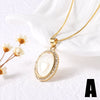 Wholesale Jewelry Retro Mother Of Pearl Love Pendant Necklace Copper Gold Plated Geometric Style Box Chain Women's