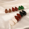 Wholesale Jewelry Retro Natural Style Copper Enamel Glaze Water Drops Hollow Earrings For Women