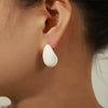 Wholesale Jewelry Retro Natural Style Copper Enamel Glaze Water Drops Hollow Earrings For Women