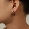 Wholesale Jewelry Retro Natural Style Copper Enamel Glaze Water Drops Hollow Earrings For Women
