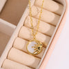 Wholesale Jewelry Retro Natural Style Round Sea Shell Copper Electroplated Ochain Pendant Necklace