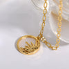 Wholesale Jewelry Retro Natural Style Round Sea Shell Copper Electroplated Ochain Pendant Necklace