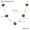 Wholesale Jewelry Retro Niche Style Flower Shape Natural Stone Beaded 316L Stainless Steel Chain Electroplated