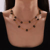 Wholesale Jewelry Retro Niche Style Flower Shape Natural Stone Beaded 316L Stainless Steel Chain Electroplated