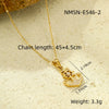 Wholesale Jewelry Retro Ocean Style Pirate Ship Stainless Steel Anchor Necklace Inlaid With Zircon Electroplated