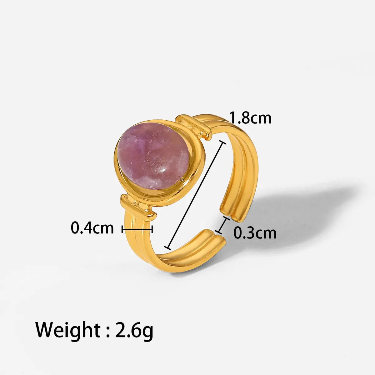 Wholesale Jewelry Retro Oval 304 Stainless Steel Open Rings