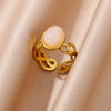 Wholesale Jewelry Retro Palace Style Turquoise Geometric Animal Zodiac 18K Goldplated Ring For Women