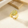 Wholesale Jewelry Retro Palace Style Turquoise Geometric Animal Zodiac 18K Goldplated Ring For Women