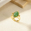Wholesale Jewelry Retro Palace Style Turquoise Geometric Animal Zodiac 18K Goldplated Ring For Women