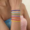 Wholesale Jewelry Retro Personality Geometric Rice Beads Woven Necklace Set With Electroplating For Women