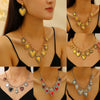 Wholesale Jewelry Retro Personality Sacred Heart Alloy Pendant Necklace And Earrings With Electroplating