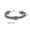 Wholesale Jewelry Retro Pirate Style Double Wolf Head Cshaped Stainless Steel Polish Bracelet