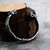 Wholesale Jewelry Retro Pirate Style Double Wolf Head Cshaped Stainless Steel Polish Bracelet
