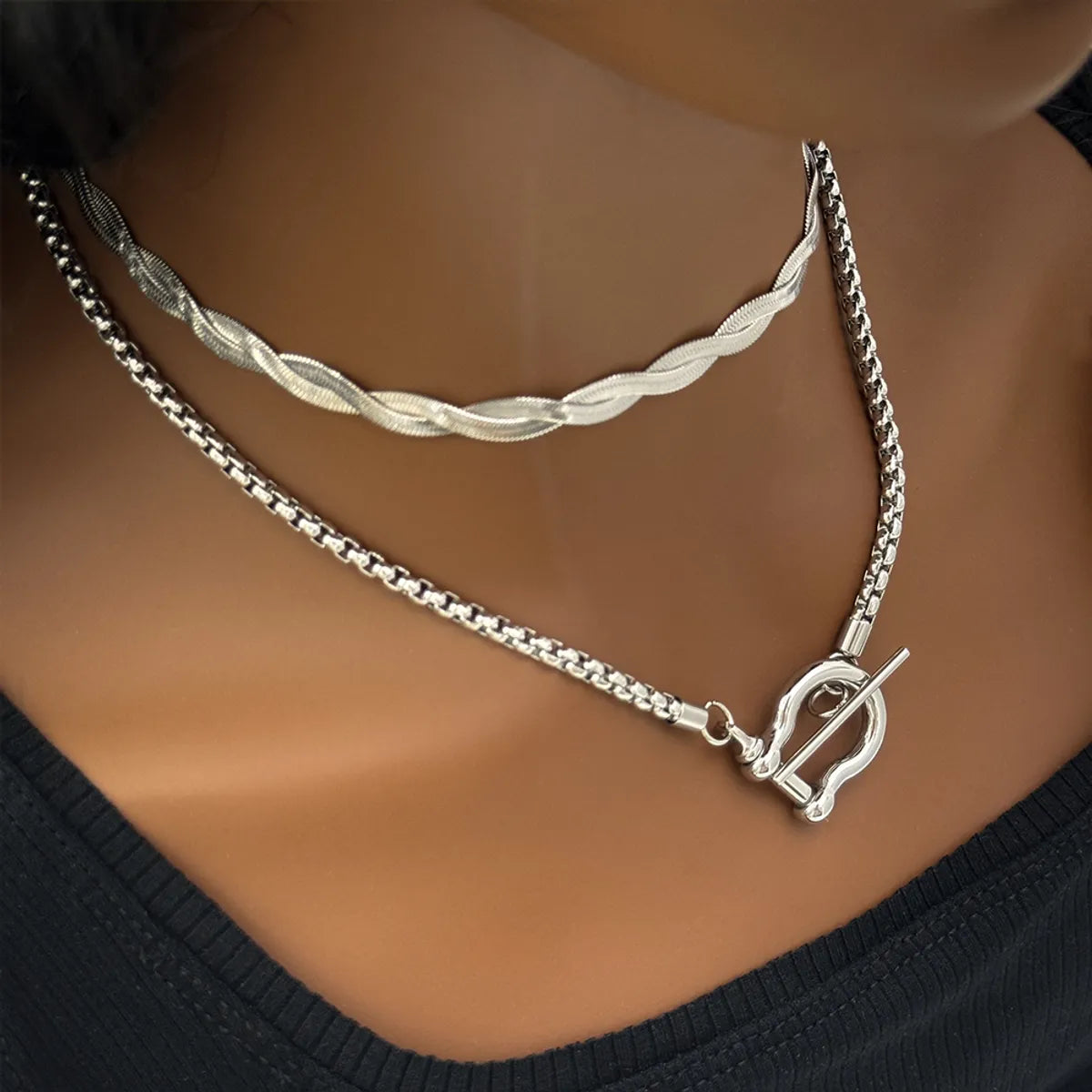 Wholesale Jewelry Retro Printing Titanium Steel 18K Gold Plated Necklace