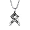 Wholesale Jewelry Retro Punk Navy Anchor Titanium Steel Pendant Necklace With Baking Paint Pattern Of Letters Numbers Text