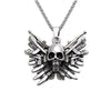 Wholesale Jewelry Retro Punk Navy Anchor Titanium Steel Pendant Necklace With Baking Paint Pattern Of Letters Numbers Text