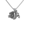 Wholesale Jewelry Retro Punk Navy Anchor Titanium Steel Pendant Necklace With Baking Paint Pattern Of Letters Numbers Text