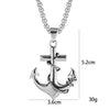 Wholesale Jewelry Retro Punk Navy Anchor Titanium Steel Pendant Necklace With Baking Paint Pattern Of Letters Numbers Text