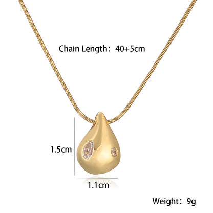 Wholesale Jewelry Retro Punk Simple Style Solid Color 304 Stainless Steel 18K Gold Plated Plating Pendant Necklace