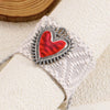 Wholesale Jewelry Retro Religious Alloy Heart Shape And Geometric Pendant Necklace With Silver O Word Chain Electroplated