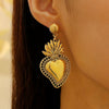 Wholesale Jewelry Retro Religious Alloy Heart Shape And Geometric Pendant Necklace With Silver O Word Chain Electroplated