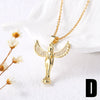 Wholesale Jewelry Retro Religious Cross Copper Electroplated Geometric Pendant Necklace For Women