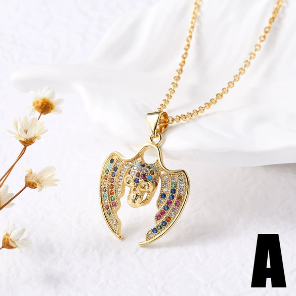 Wholesale Jewelry Retro Religious Cross Copper Electroplated Geometric Pendant Necklace For Women
