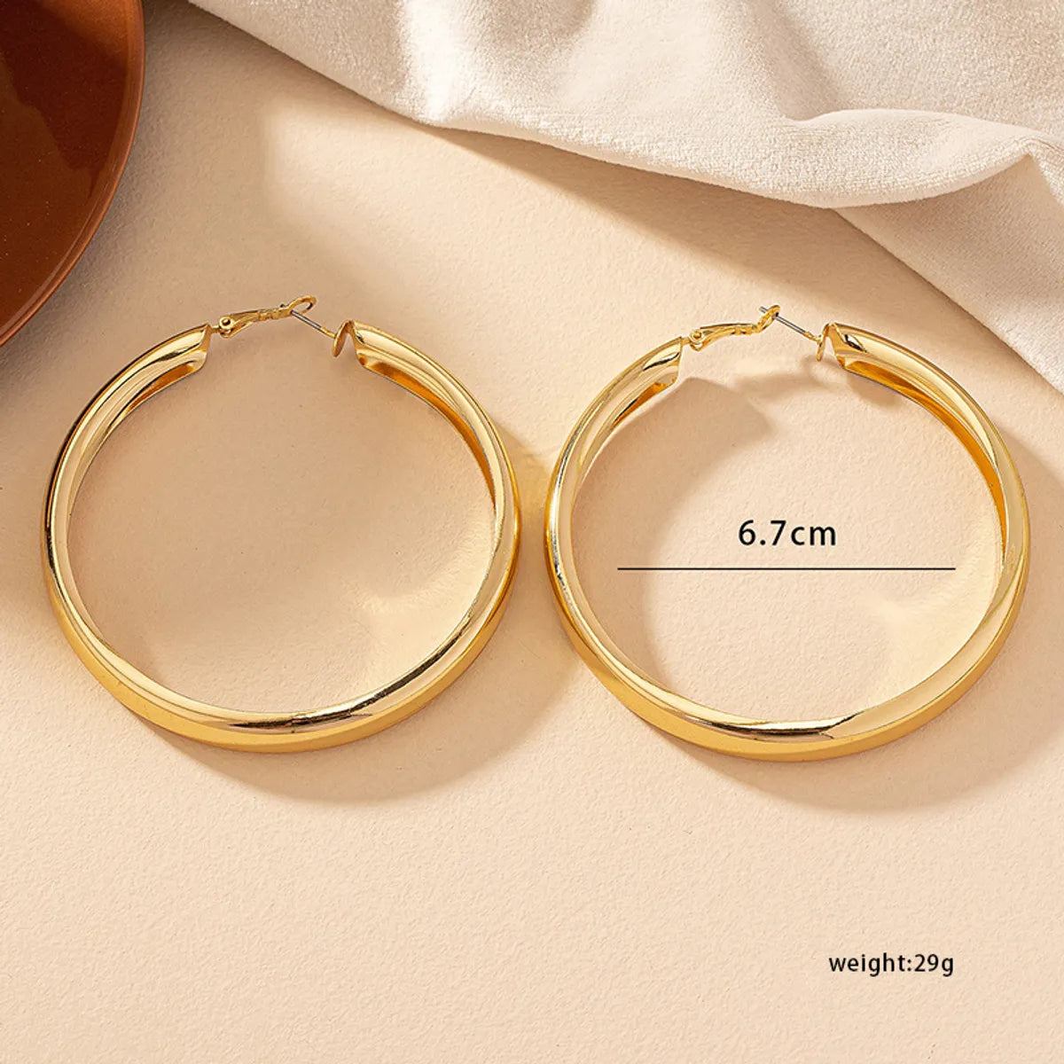 1 Pair Retro Roman Style Geometric Plating Alloy Hoop Earrings