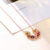 Wholesale Jewelry Retro Simple Fashion Inlaid Artificial Zircon Ochain Necklace With Geometric Pattern