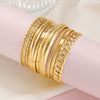 Wholesale Jewelry Retro Simple Folding Alloy Iron Geometric Electroplating Unisex Bracelet Set
