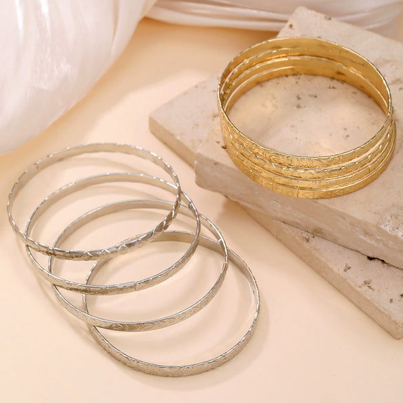 Wholesale Jewelry Retro Simple Geometric Flower Love Pattern Iron Electroplated Women's Bracelet