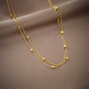 Wholesale Jewelry Retro Simple Geometric Titanium Steel Double Layer Necklace With Electroplating