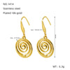 Wholesale Jewelry Retro Simple Handmade Stainless Steel Geometric Vortex Earrings Electroplated