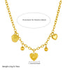 Wholesale Jewelry Retro Simple Heart Pendant Stainless Steel Goldplated Necklace Bracelet Women's Set