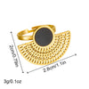 Wholesale Jewelry Retro Simple Stainless Steel Snake Bone Chain Multilayer Fan Pendant Earrings Ring Bracelet Set Gold Plated Electroplating Women's
