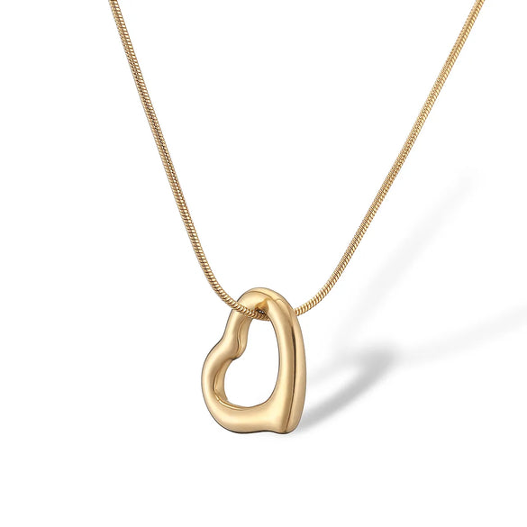 Wholesale Jewelry Retro Simple Style Commute Heart Shape 304 Stainless Steel Hollow Out