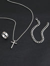 Wholesale Jewelry Retro Simple Style Cross 304 Stainless Steel Gold Plated Jewelry Set