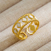 Wholesale Jewelry Retro Simple Style Geometric Titanium Steel 18K Gold Plated Open Rings