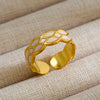 Wholesale Jewelry Retro Simple Style Geometric Titanium Steel 18K Gold Plated Open Rings