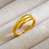 Wholesale Jewelry Retro Simple Style Geometric Titanium Steel 18K Gold Plated Open Rings