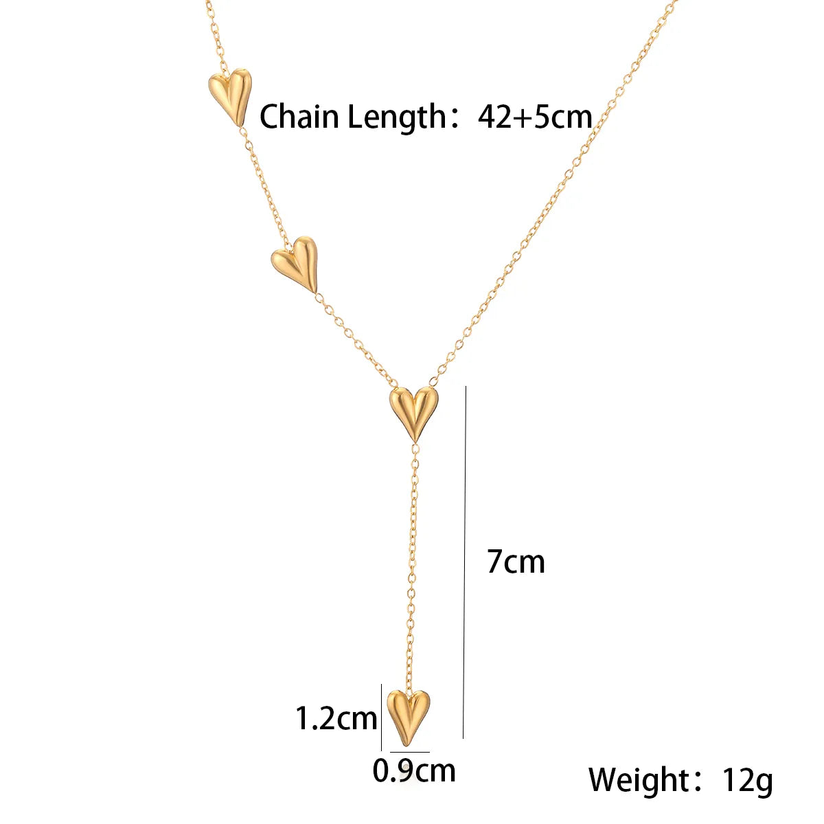 Wholesale Jewelry Retro Simple Style Heart Shape 304 Stainless Steel 18K Gold Plated Bracelets Necklace