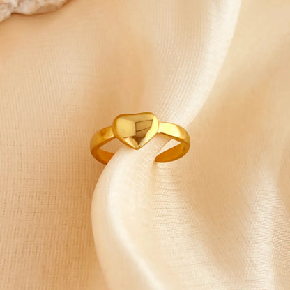 Wholesale Jewelry Retro Simple Style Heart Shape 304 Stainless Steel 18K Gold Plated Open Rings