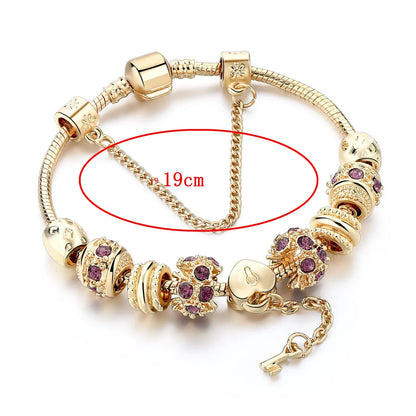 Retro Simple Style Heart Shape Gold Plated Rhinestones Alloy Copper Brass Wholesale Bangle