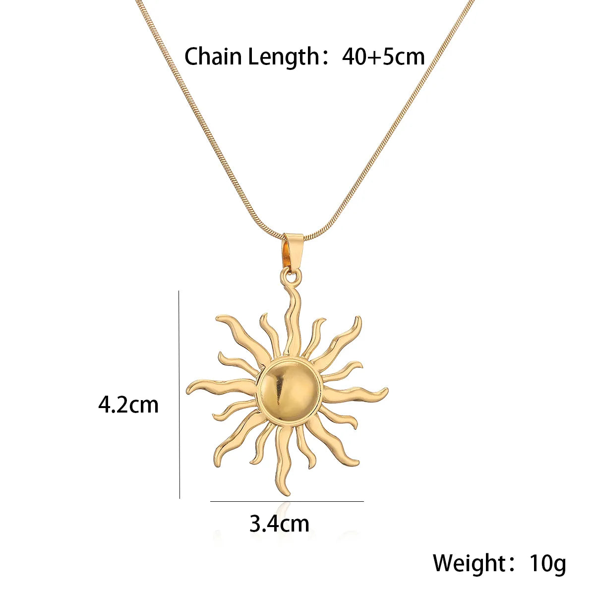 Wholesale Jewelry Retro Simple Style Solid Color 304 Stainless Steel 18K Gold Plated Plating Pendant Necklace