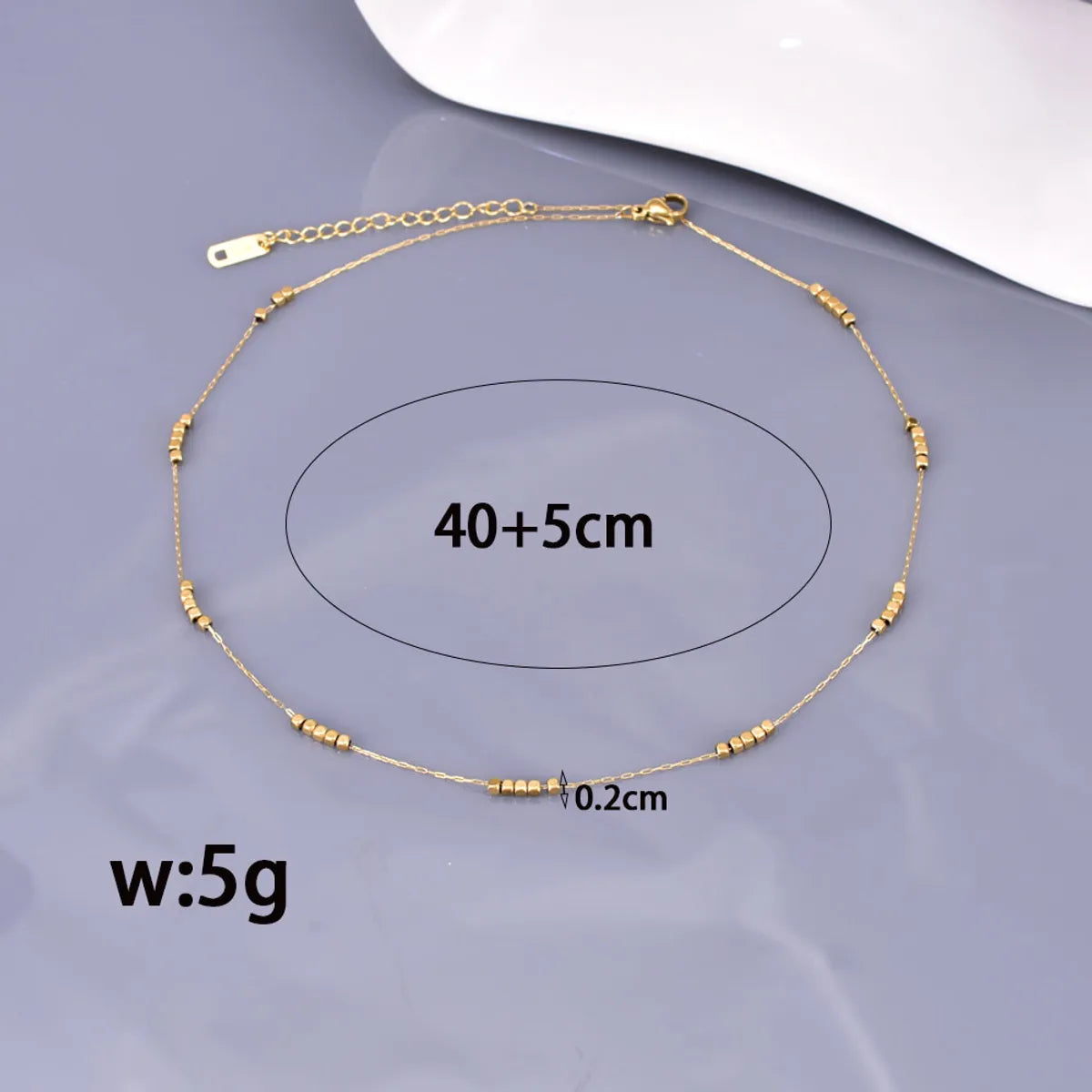 Wholesale Jewelry Retro Simple Style Solid Color 304 Stainless Steel Titanium Steel 18K Gold Plated Plating Necklace