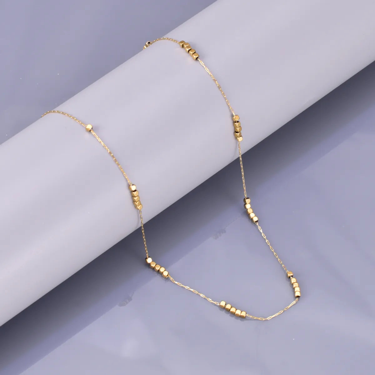 Wholesale Jewelry Retro Simple Style Solid Color 304 Stainless Steel Titanium Steel 18K Gold Plated Plating Necklace