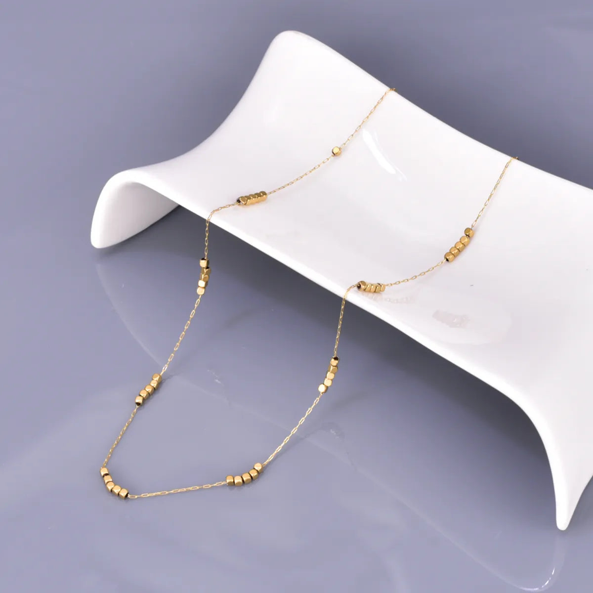 Wholesale Jewelry Retro Simple Style Solid Color 304 Stainless Steel Titanium Steel 18K Gold Plated Plating Necklace