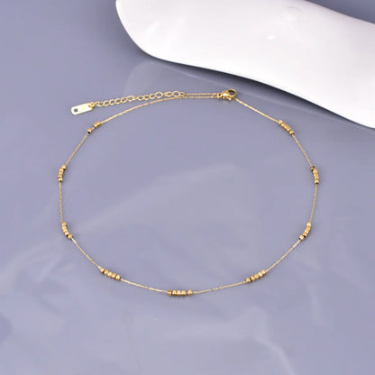 Wholesale Jewelry Retro Simple Style Solid Color 304 Stainless Steel Titanium Steel 18K Gold Plated Plating Necklace