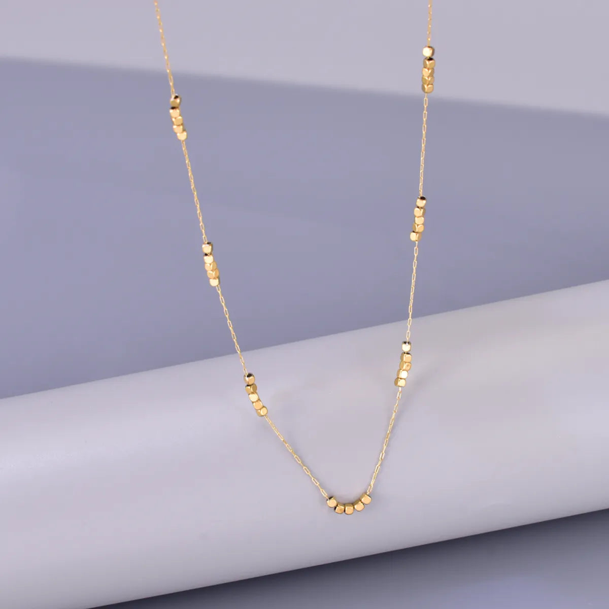 Wholesale Jewelry Retro Simple Style Solid Color 304 Stainless Steel Titanium Steel 18K Gold Plated Plating Necklace