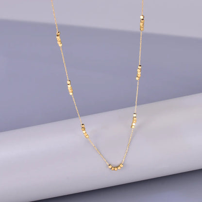 Wholesale Jewelry Retro Simple Style Solid Color 304 Stainless Steel Titanium Steel 18K Gold Plated Plating Necklace